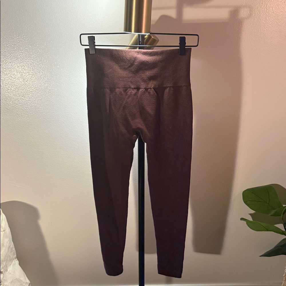 Soft fleece lined Chocolate Brown Leggings M/L